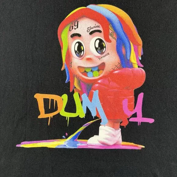 Tekashi 6ix9ine Dummy Boy Album Black Graphic T Shirt Mens Medium Rap Hip Hop - Picture 2 of 7
